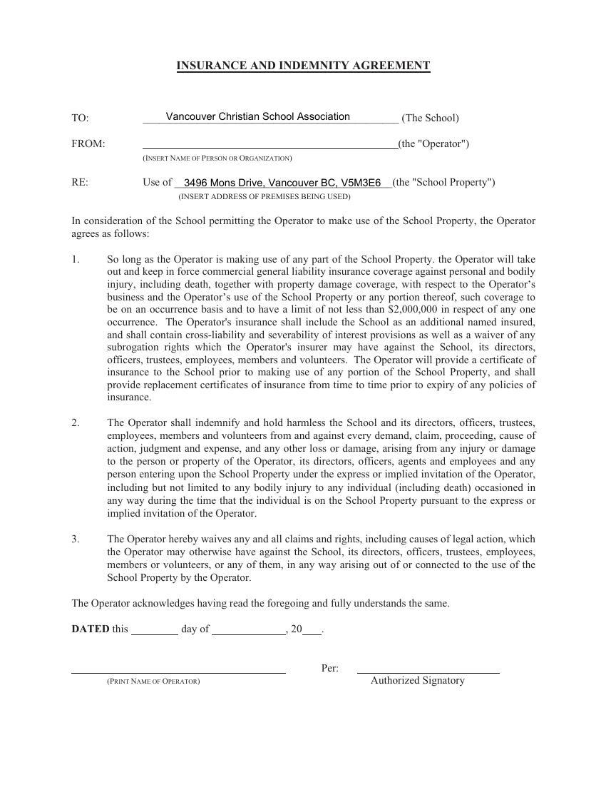 VCS Rental Agreement